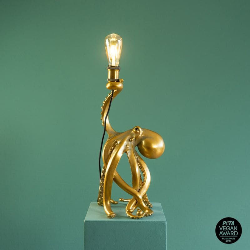 Luxusní zlatá stolní lampa Otto Octopus WERNS o výšce 54 cm přináší do interiéru výjimečný design a eleganci - Waterfall Bathrooms