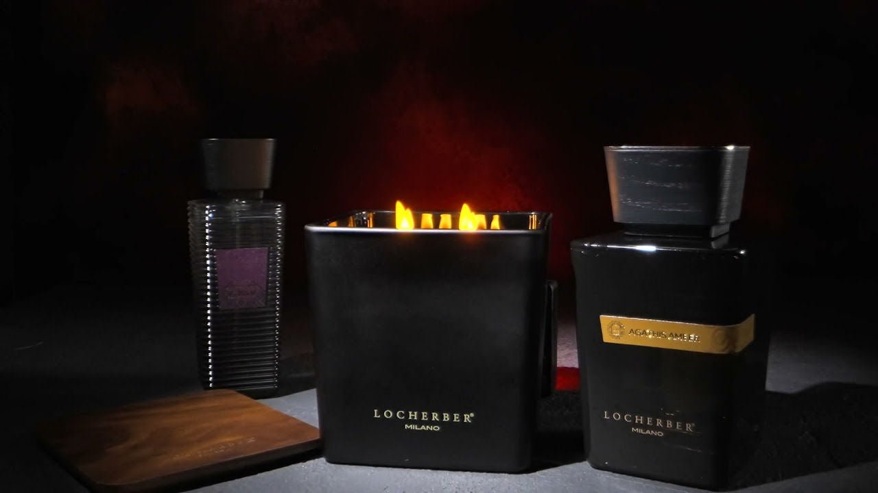 Aroma difuzér Agathis Amber od Locherber Milano, vůně ambra, vanilka, kadidlo a santalové dřevo, Waterfall Bathrooms.