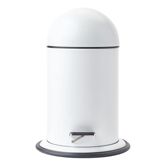 Sněhově bílý pedálový odpadkový koš Aquanova Ona z lakovaného kovu s plastovou nádobou - Waterfall Bathrooms