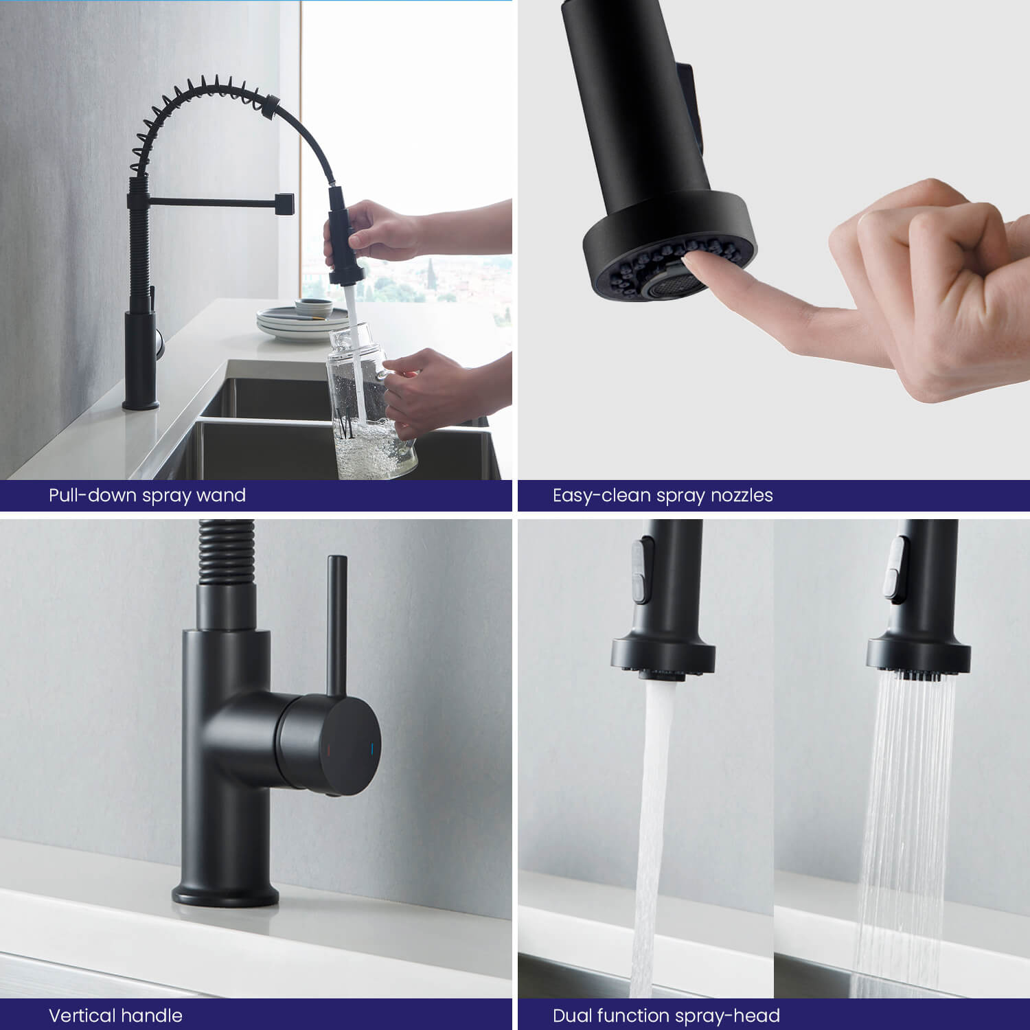 Champagne Gold Pull Down Design Kitchen Faucet - |VESIMI Design| Luxury and Rustic bathrooms online