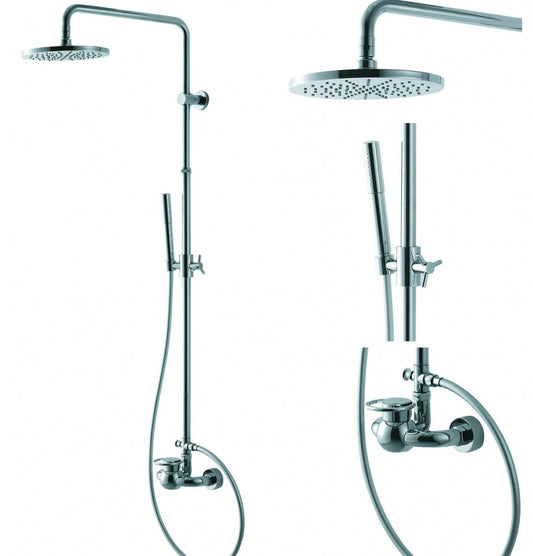 Designový chromový sprchový sloup Sole s hlavovou a ruční sprchou Waterfall Bathrooms