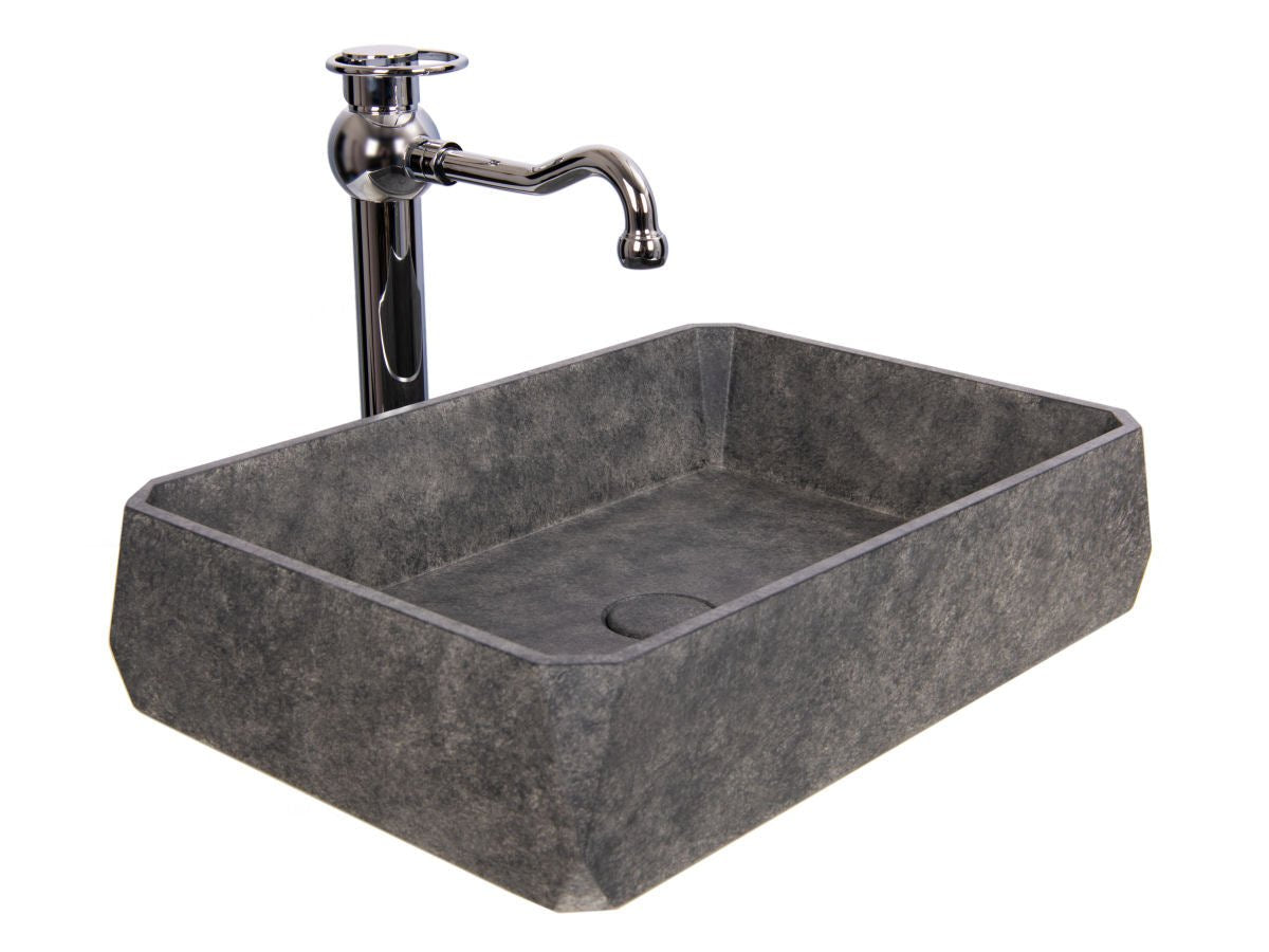 Designová vysoká chromová umyvadlová baterie Sole na desku Waterfall Bathrooms