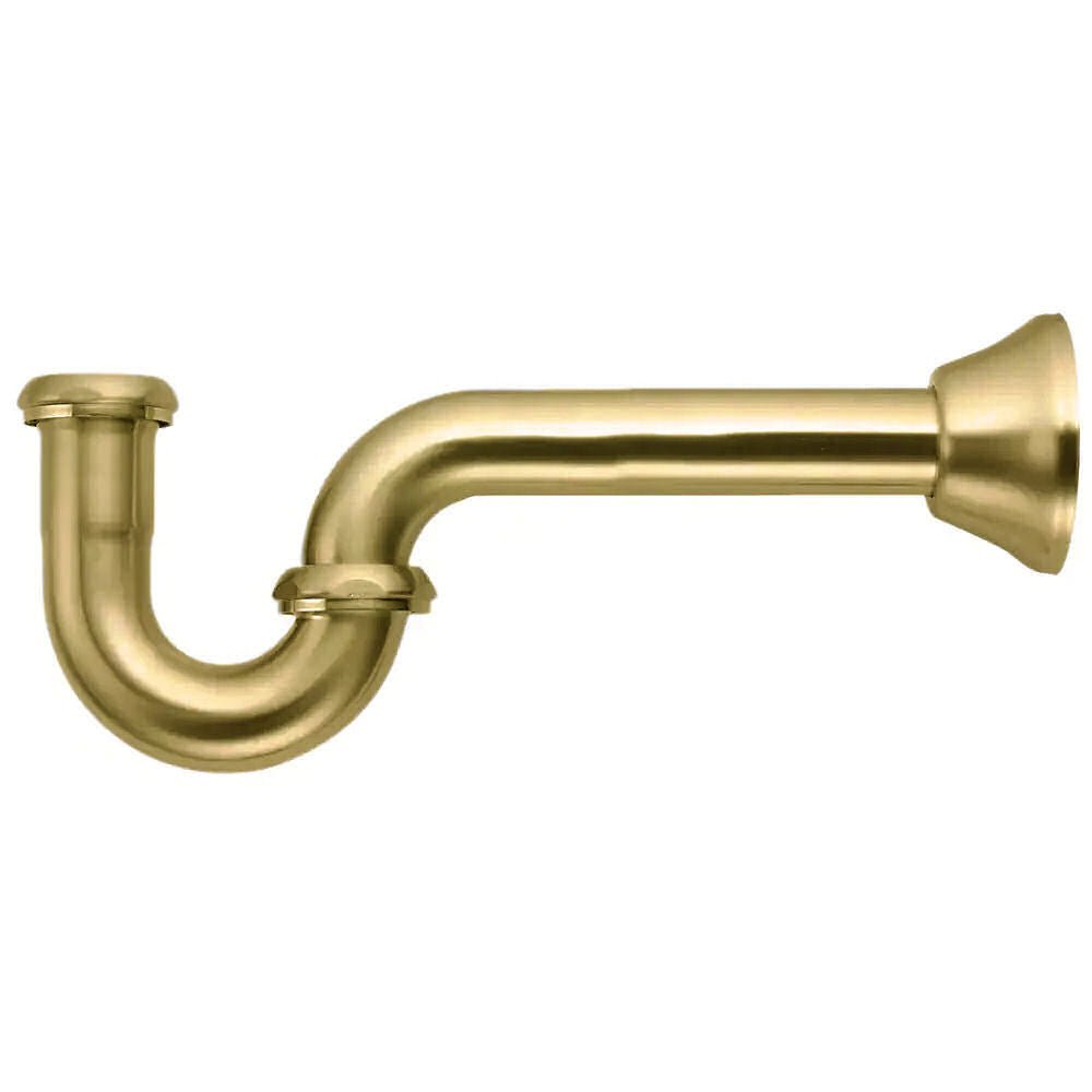 Luxusní umyvadlový sifon P-Trap v elegantním lesklém zlatém provedení je dokonalým doplňkem pro každou stylovou koupelnu - Waterfall Bathrooms