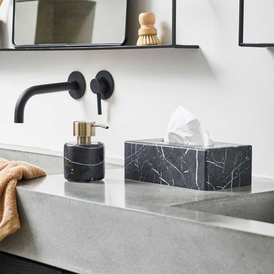 Luxusní zásobník na papírové kapesníky z černého přírodního mramoru Aquanova Nero - Waterfall Bathrooms