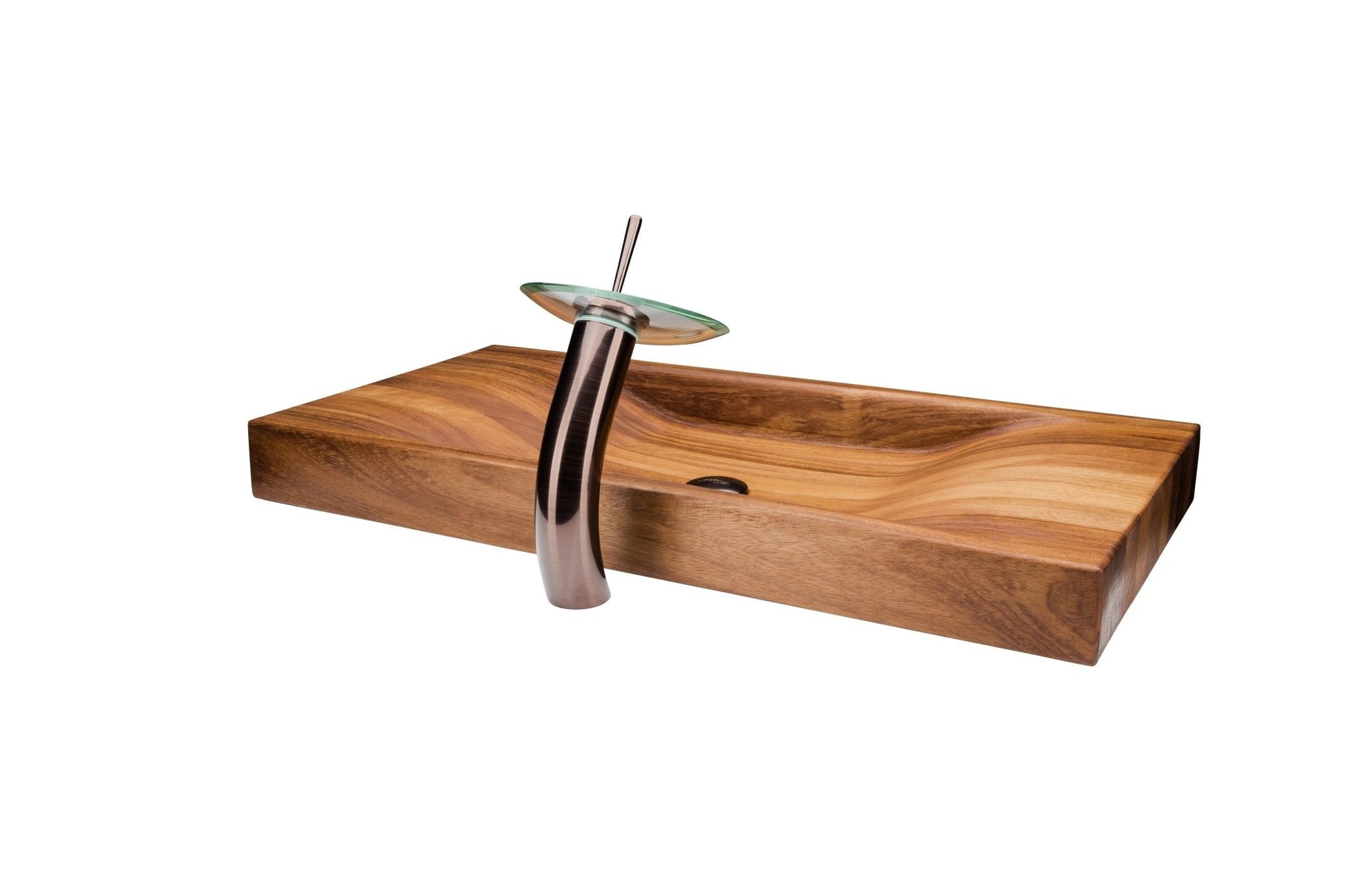 Elegant Design Wooden Basin with Waterfall® ORB Faucet - |VESIMI Design|