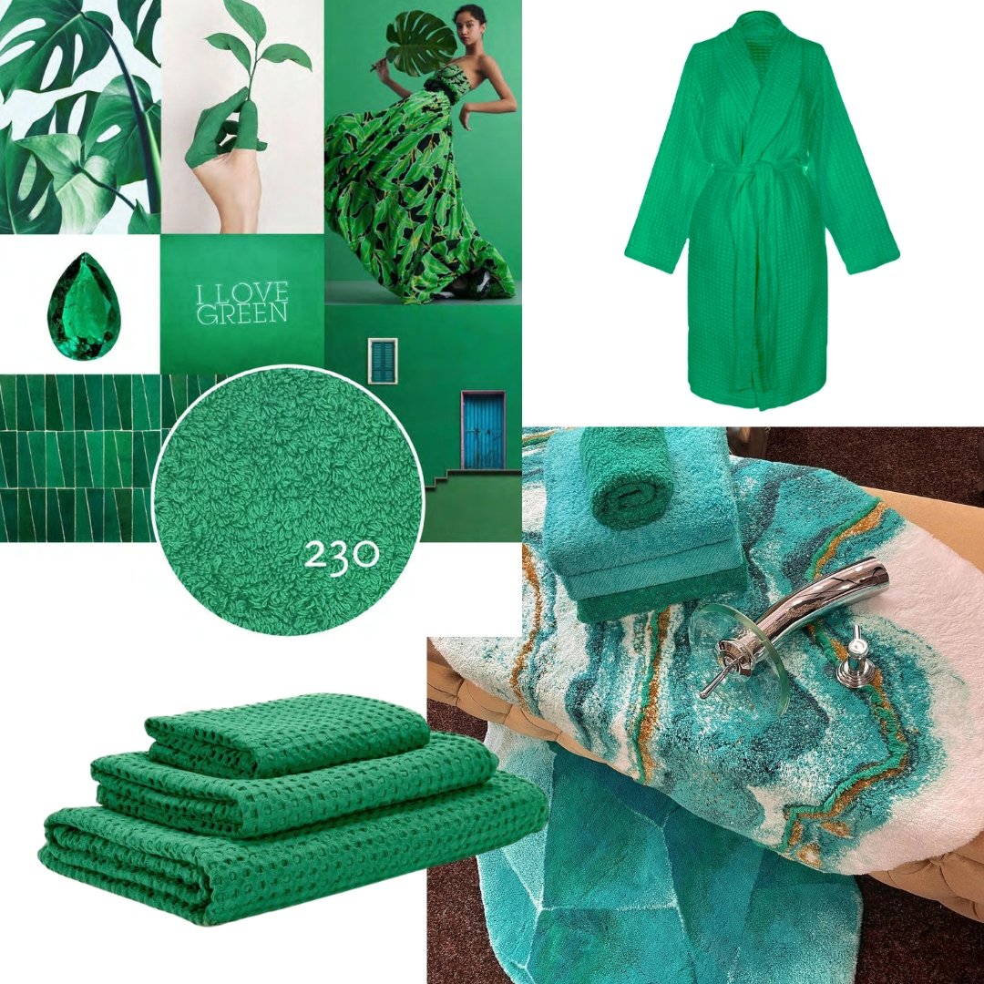 Luxusní ručník z egyptské bavlny ve smaragdově zelené barvě Emerald Super Pile Abyss & Habidecor Waterfall Bathrooms