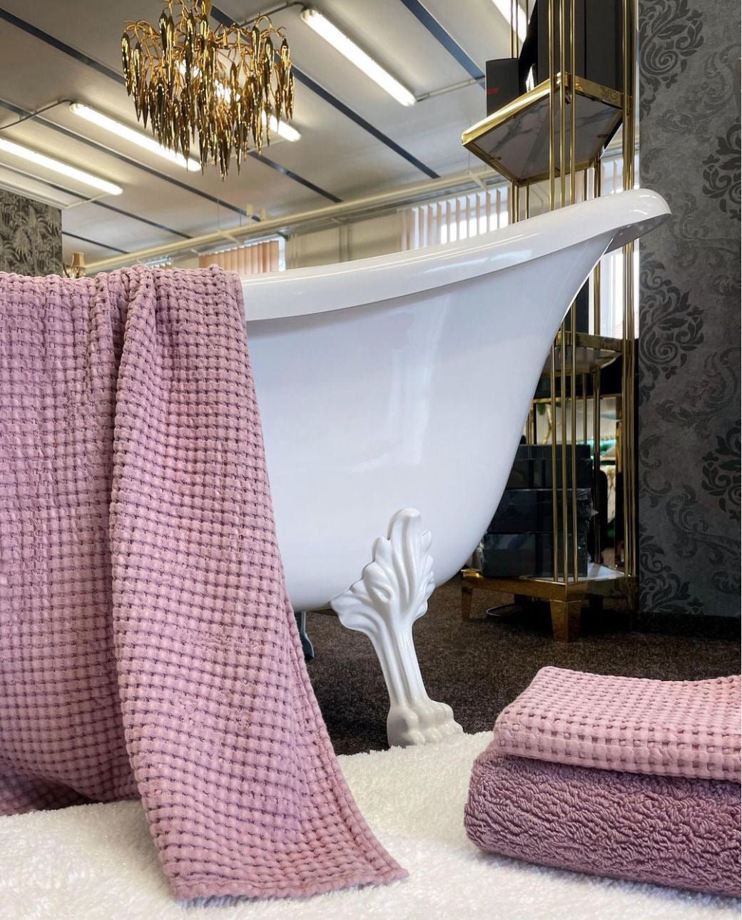 Luxusní ručník z egyptské bavlny v něžném odstínu květů orchideje Orchid Super Pile Abyss & Habidecor Waterfall Bathrooms