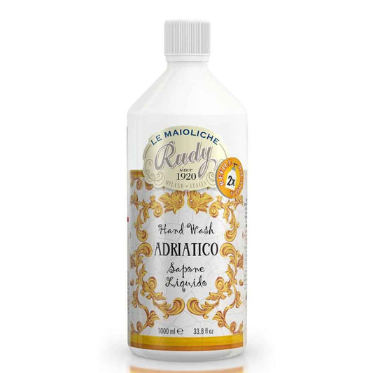 Rudy Profumi Náplň tekutého mýdla Adriatico, 1000 ml, vůně ambra a jasmín, Waterfall Bathrooms