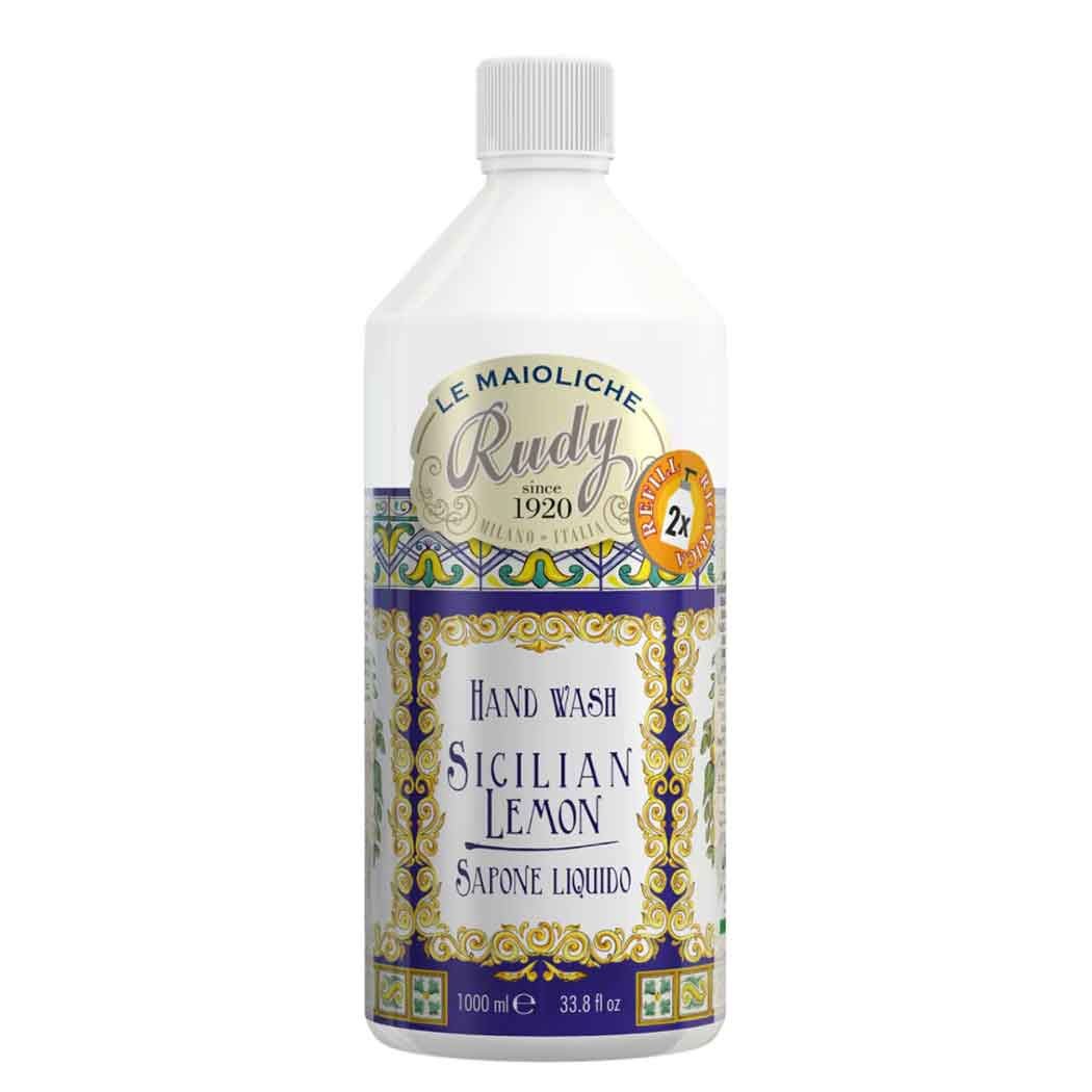 Rudy Profumi Náplň tekutého mýdla Sicilian Lemon, 1000 ml, vůně sicilských citronů, Waterfall Bathrooms
