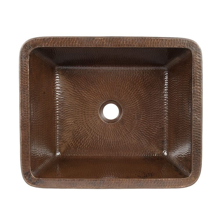 Rectangle Skirted Vessel Hand Hammered Copper Sink - |VESIMI Design| Luxury and Rustic bathrooms online