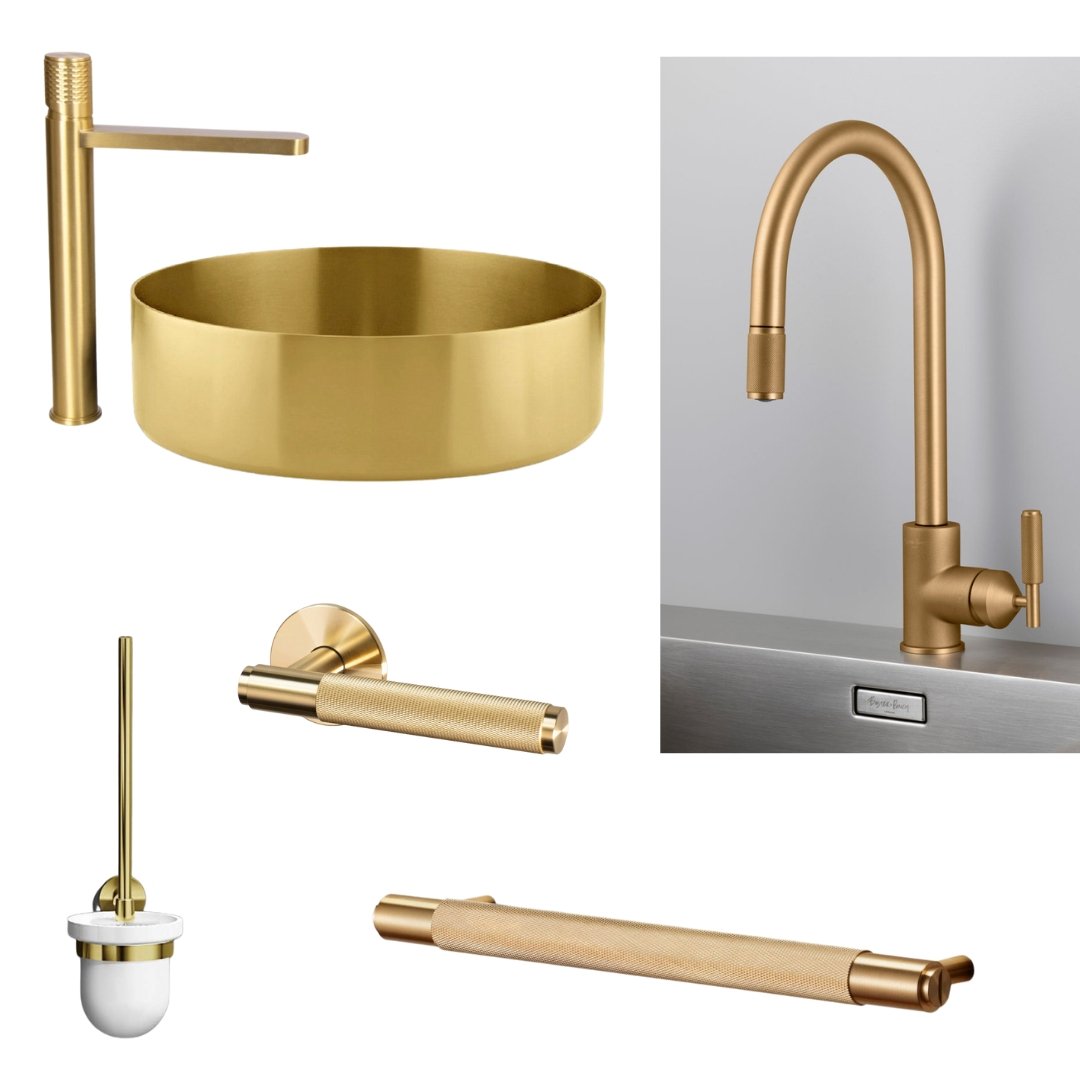 Satin Gold Toilet Paper Holder - |VESIMI Design| Luxury and Rustic bathrooms online