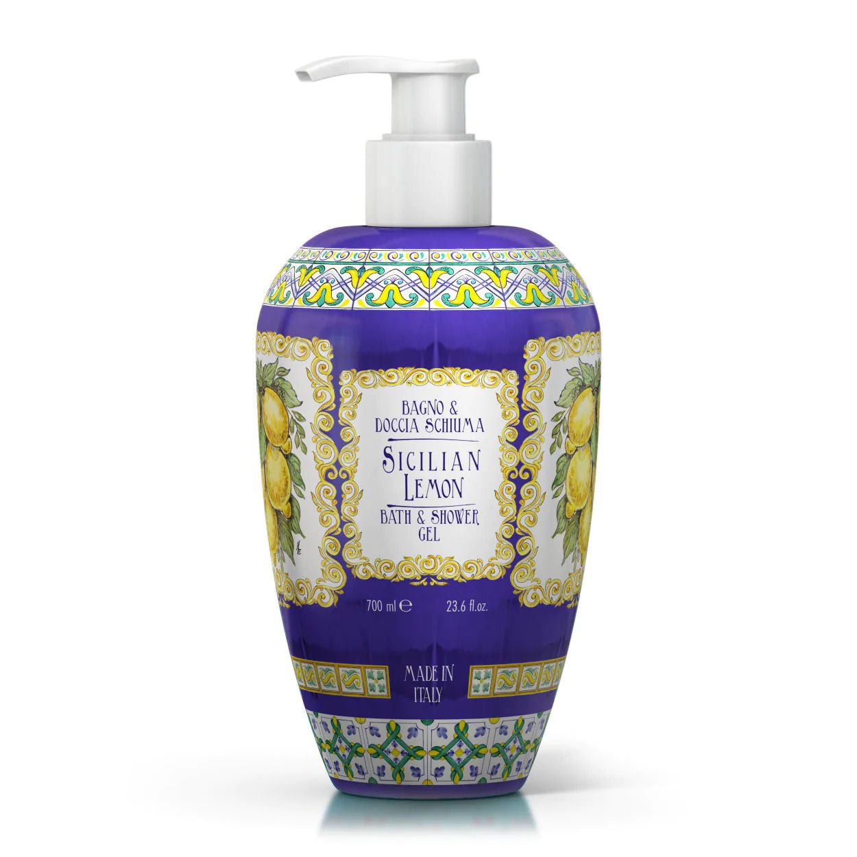 Sprchový gel a pěna do koupele Rudy Profumi Majolica, s vůní sicilského citronu, 700 ml, Waterfall Bathrooms.