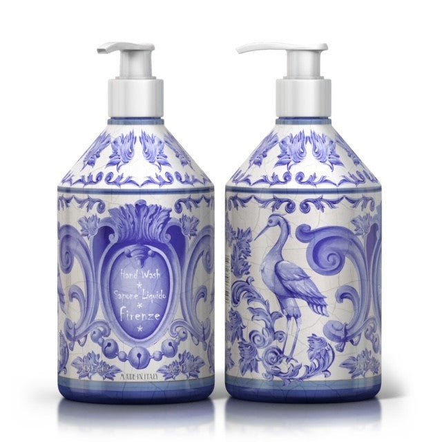 Tekuté mýdlo na ruce Rudy Profumi Firenze, s orientální vůní Bílých květů, Růže Taif a Ambry, 500 ml, Waterfall Bathrooms.