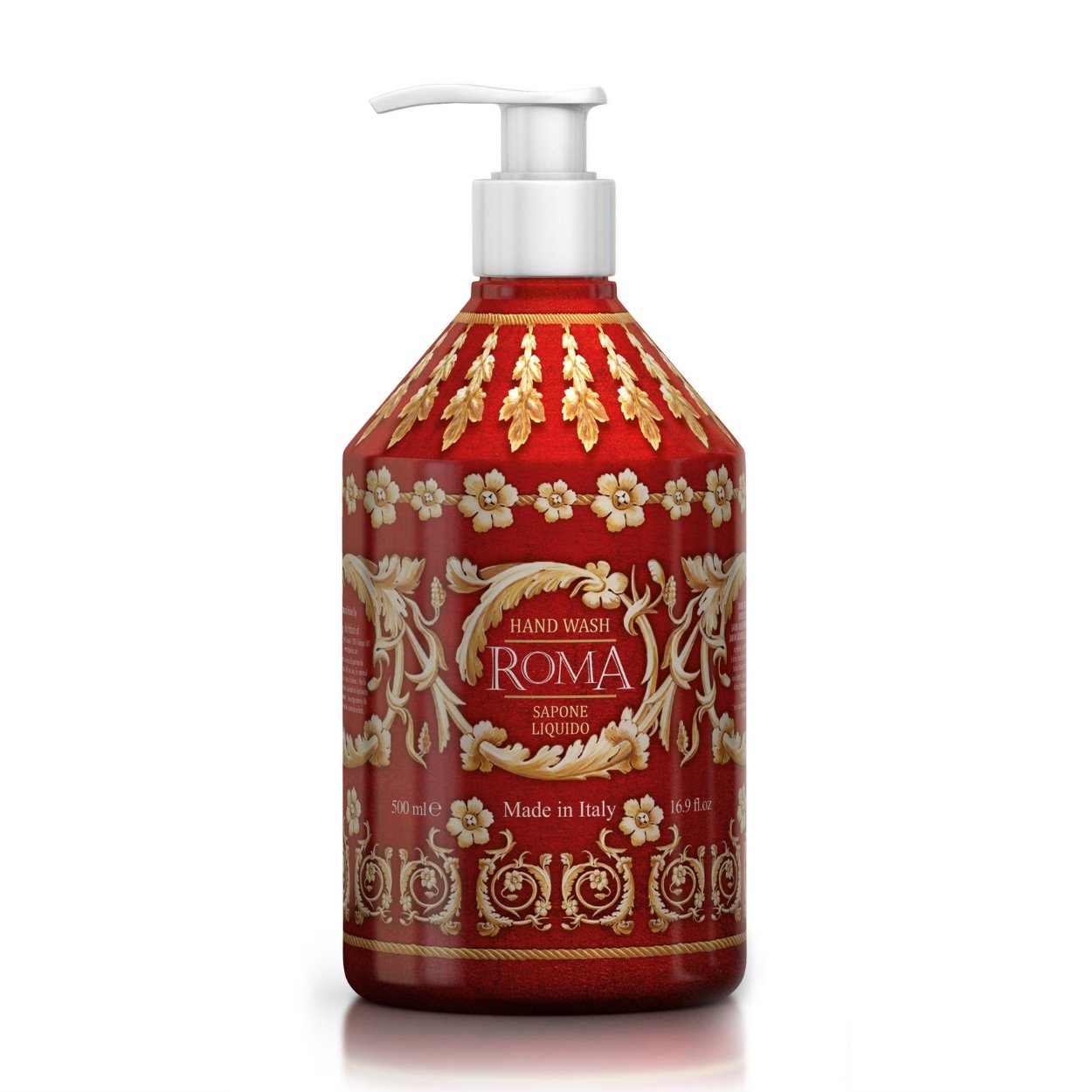 Tekuté mýdlo na ruce Rudy Profumi Roma, s vůní Tuberózy, Magnólie a Vanilky, 500 ml, Waterfall Bathrooms.
