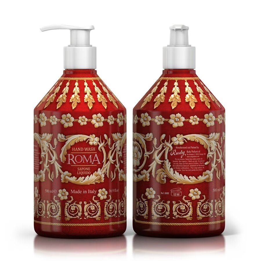 Tekuté mýdlo na ruce Rudy Profumi Roma, s vůní Tuberózy, Magnólie a Vanilky, 500 ml, Waterfall Bathrooms.
