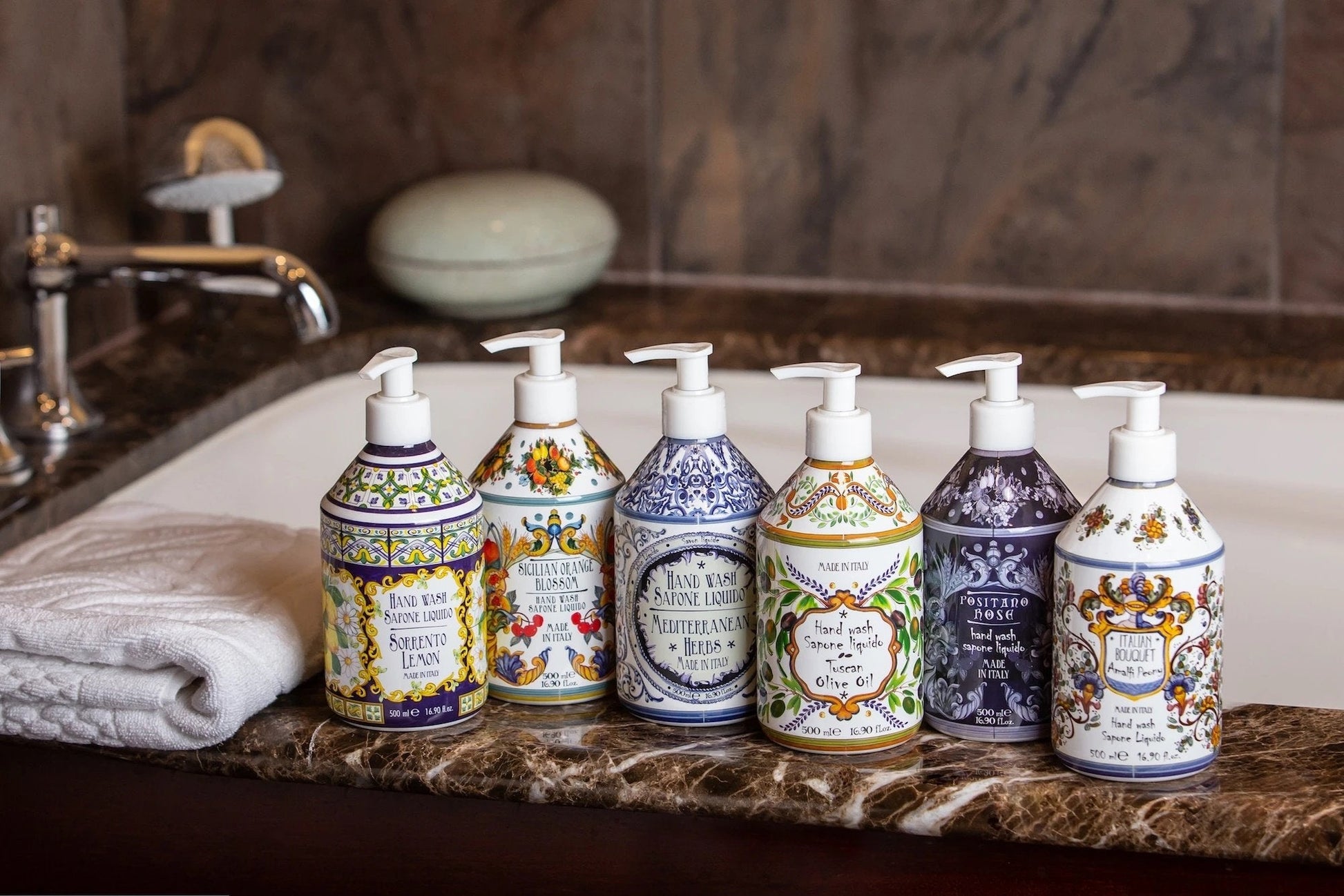 Tekuté mýdlo na ruce Rudy Profumi, s vůní Sicilského Citronu, 500 ml, Waterfall Bathrooms.