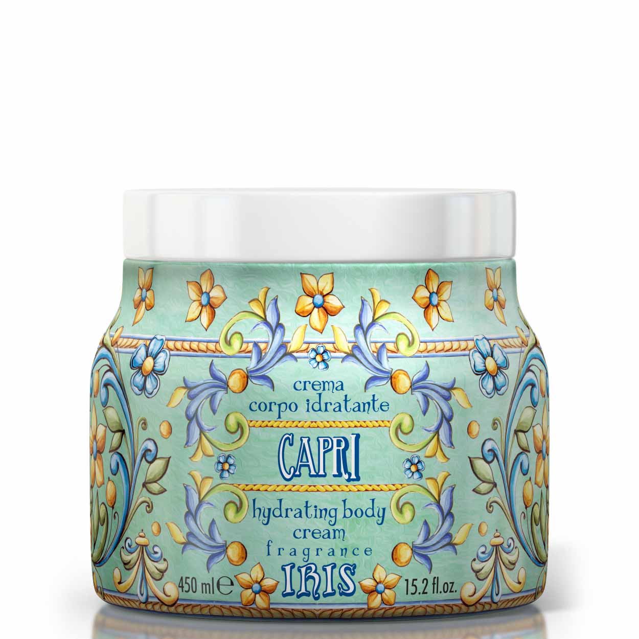 Tělový krém Rudy Profumi Capri, s vůní Kosatce a Ylang Ylang, 450 ml, Waterfall Bathrooms.