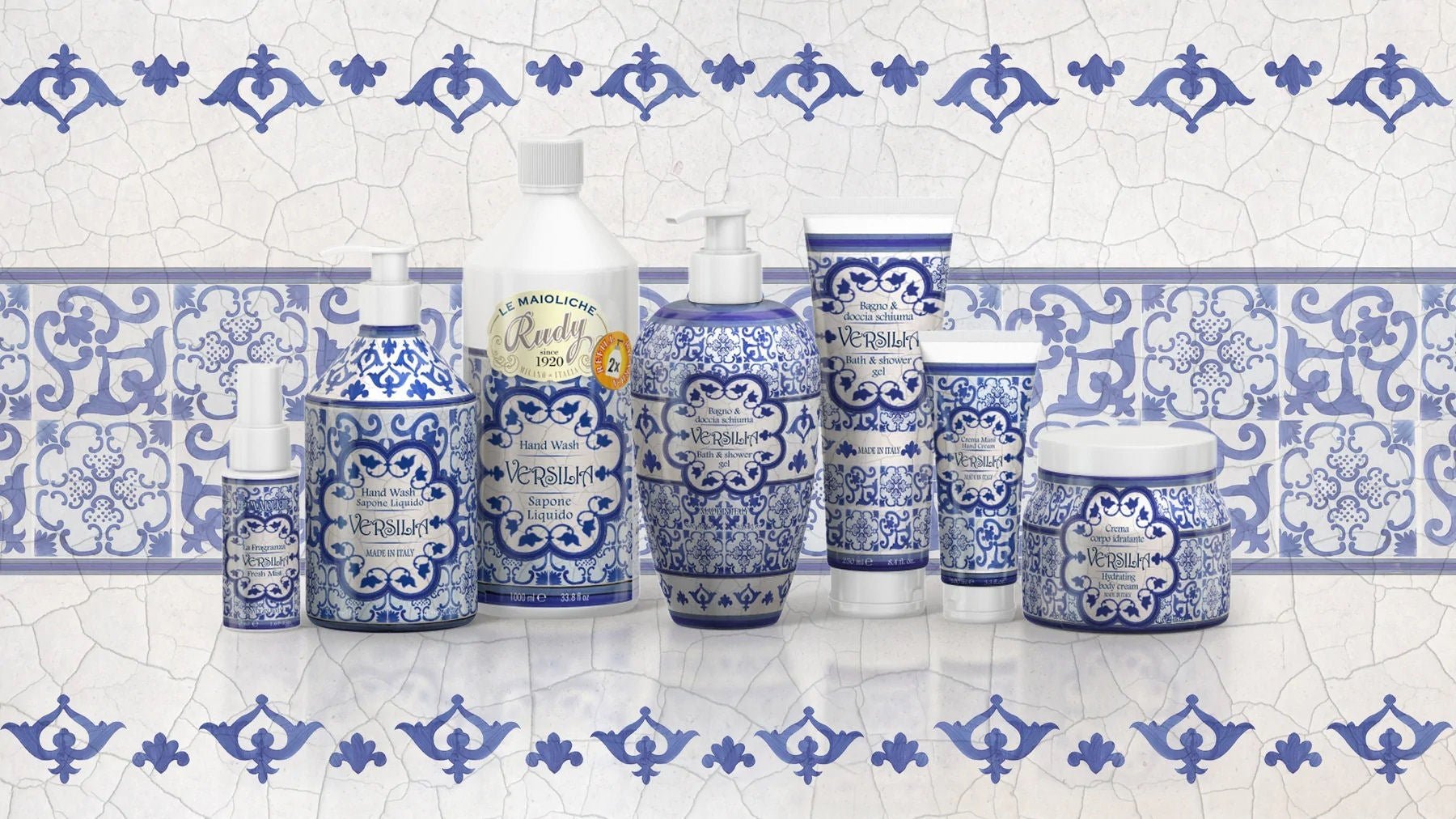 Hydratační tělový krém Rudy Profumi Versilia, s vůní Citronu, Malin a Ambry, 450 ml, Waterfall Bathrooms.